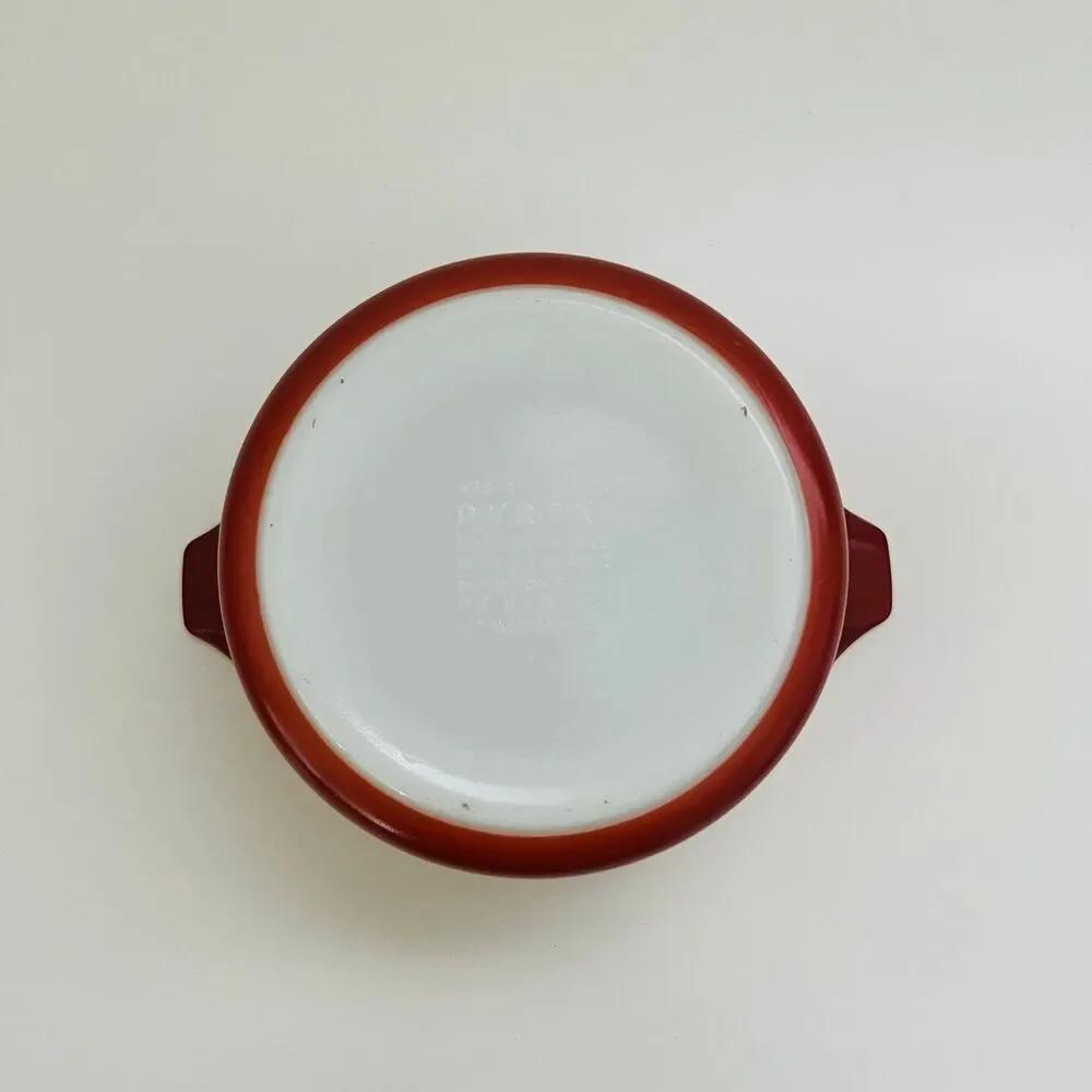 PYREX Burnt Orange Autumn Harvest Wheat Stalk 473-B Casserole Dish 1 Qt With Lid